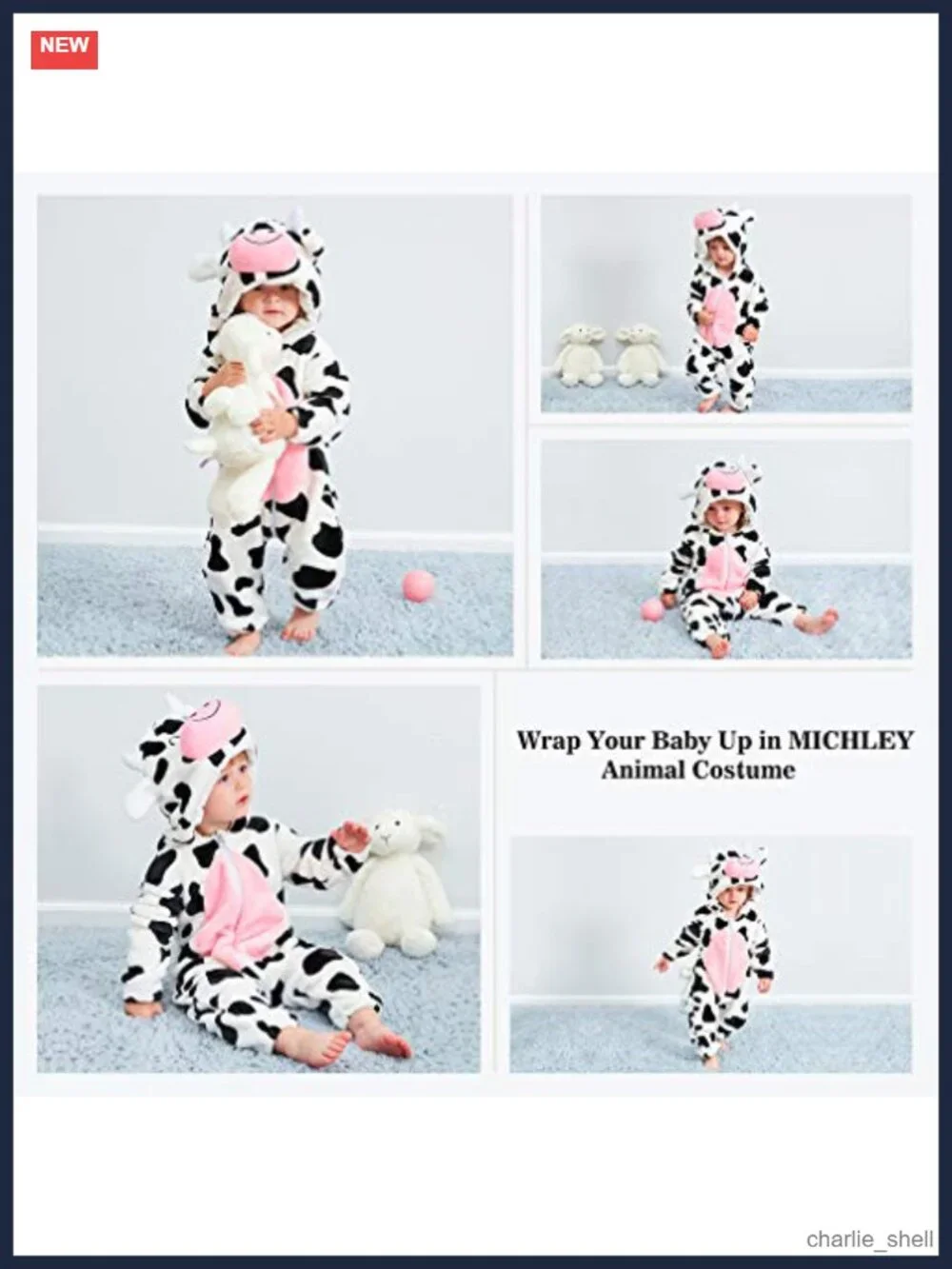 Unisex Baby Flannel Hooded Romper Animal Costume Jumpsuit